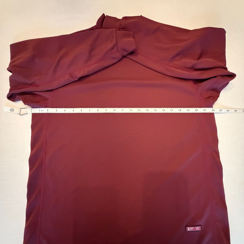 Mizuno Performance Wear Shirt Breathe Thermo Sz M Mock Neck Base Layer Burgundy gallery