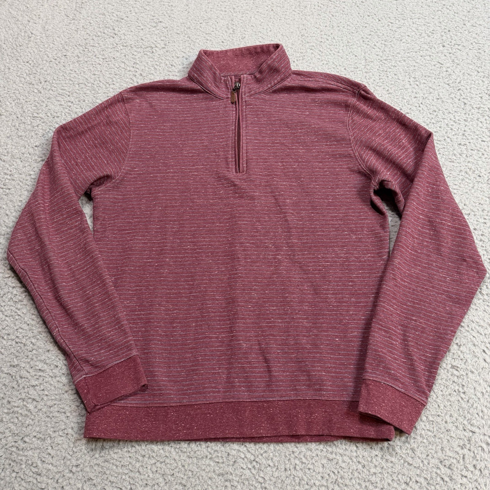 Johnnie O Pullover Mens Medium Red Performance Quarter Zip Golfer Cotton Sweater gallery