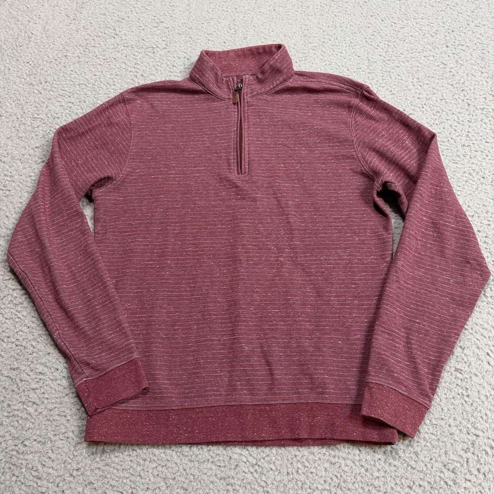 Johnnie O Pullover Mens Medium Red Performance Quarter Zip Golfer Cotton Sweater