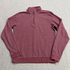 Johnnie O Pullover Mens Medium Red Performance Quarter Zip Golfer Cotton Sweater