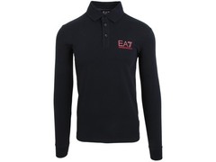 Emporio Armani EA7 Long Sleeve Polo Shirt Sweatshirt Polo Neck Blue Size M