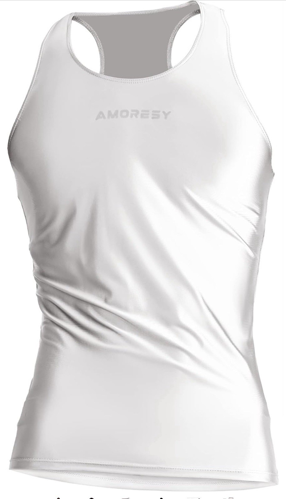 Amoresy Men’s Titan Racerback Tank Top Spandex Lycra sheer Nylon Medium M gallery