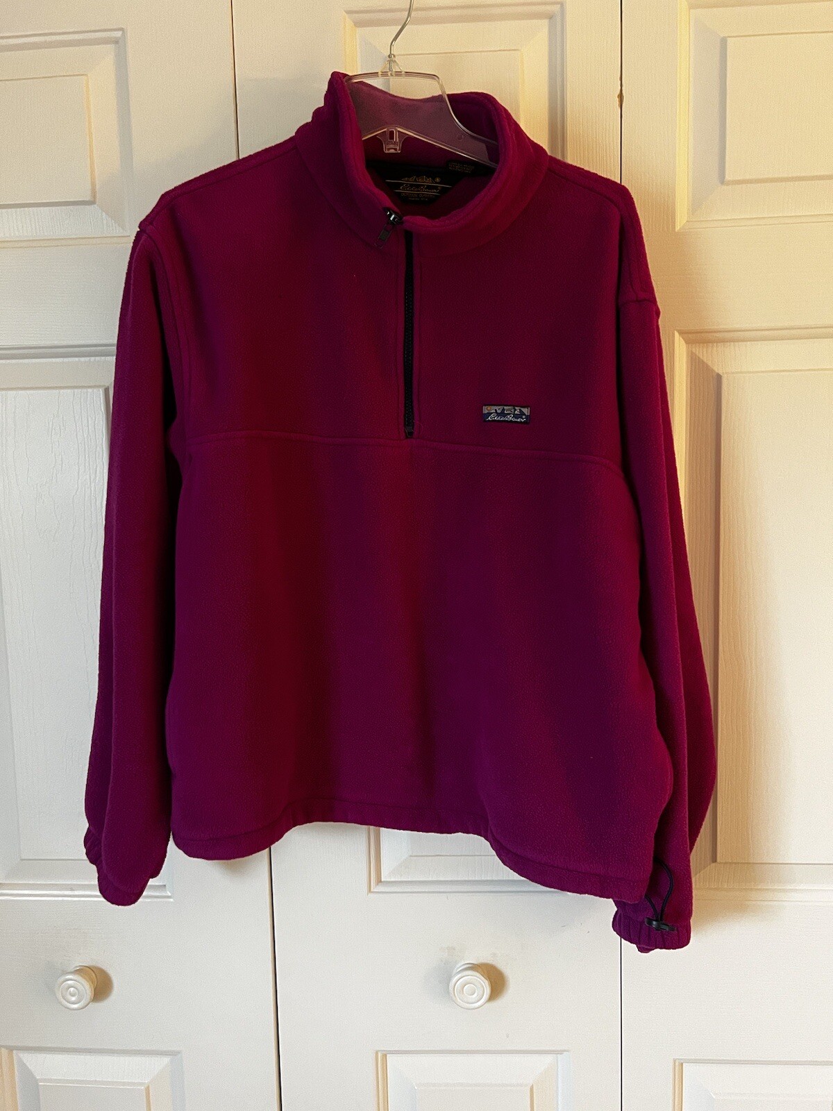 Vintage EDDIE BAUER Men’s 1/4 Zip Fleece Long-Sleeve Pullover Med Purple Magenta gallery