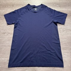Fabletics Shirt Mens M Blue Nylon Blend Breathable Raglan Performance Gym Active