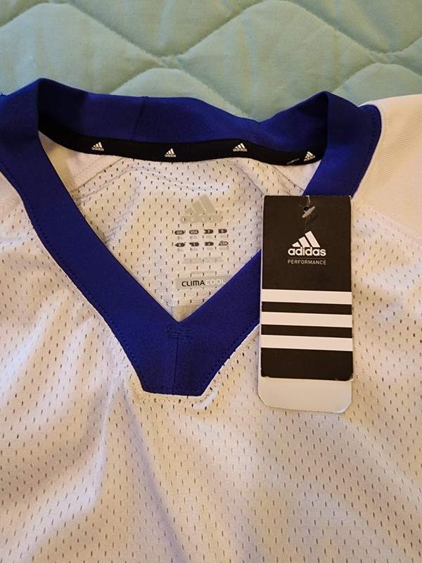 Adidas Mens V Neck Jersey Climacool Football Baseball Blue Pipe Stretch Size 3XL gallery