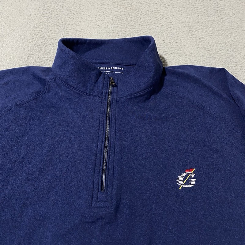 Holderness & Bourne Pullover Mens Large Blue Dry Luxe Performance Tailored Fit gallery