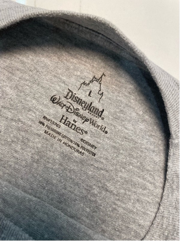 Disneyland Walt Disney 2014 Graphic T-Shirt Mickey Goofy Gray Men's L Magic gallery