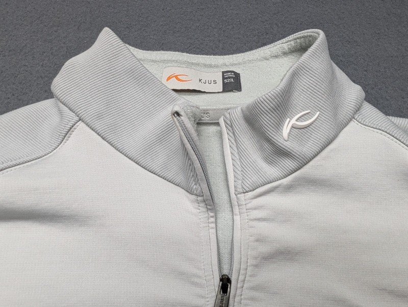 KJUS Liam Techwool Half Zip Gray Merino Blend Golf Sweater Men's Size 52 Large gallery