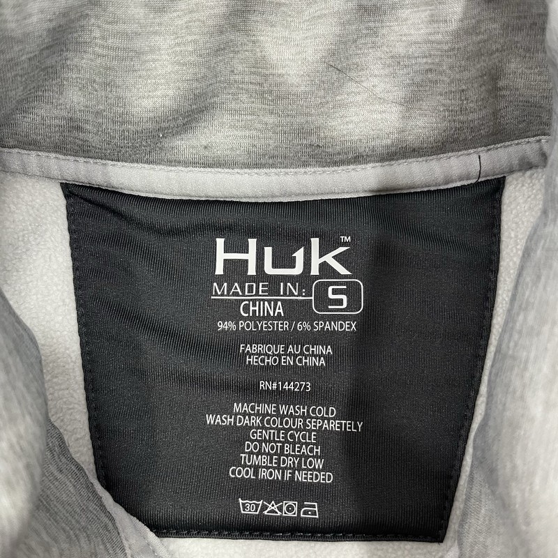 Huk Coldfront+ Performance 1/4 Zip Gray Mens Size Small Fishing Outdoors Camping gallery