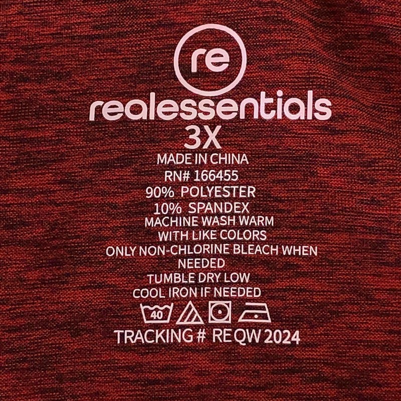Real Essentials Mens Size 3X Red Dry Fit Short Sleeve Athletic Hoodie Tee New gallery