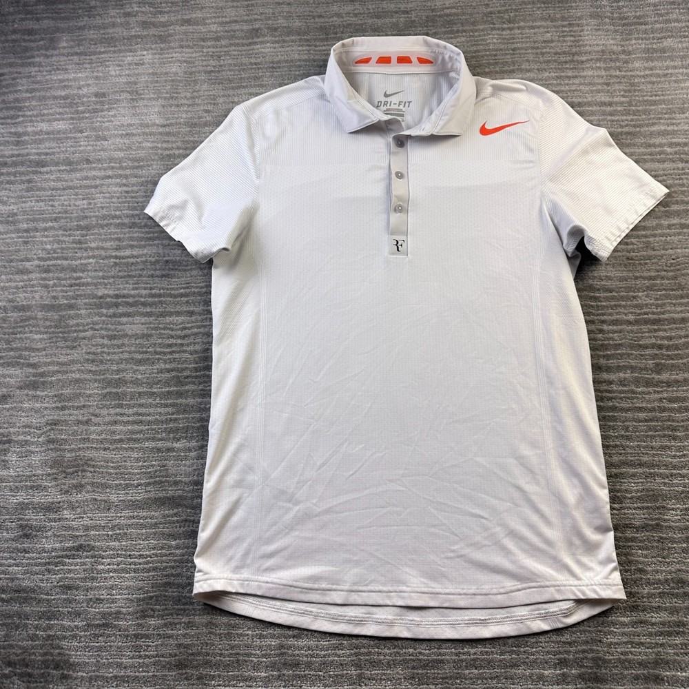 Nike RF Shirt Mens Small White Roger Federer 2013 Wimbledon Court Tennis