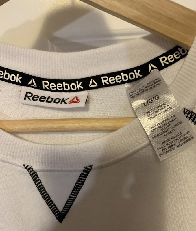New Reebok Cruise Control Crew Men Sz L Sweatshirt White NWT gallery
