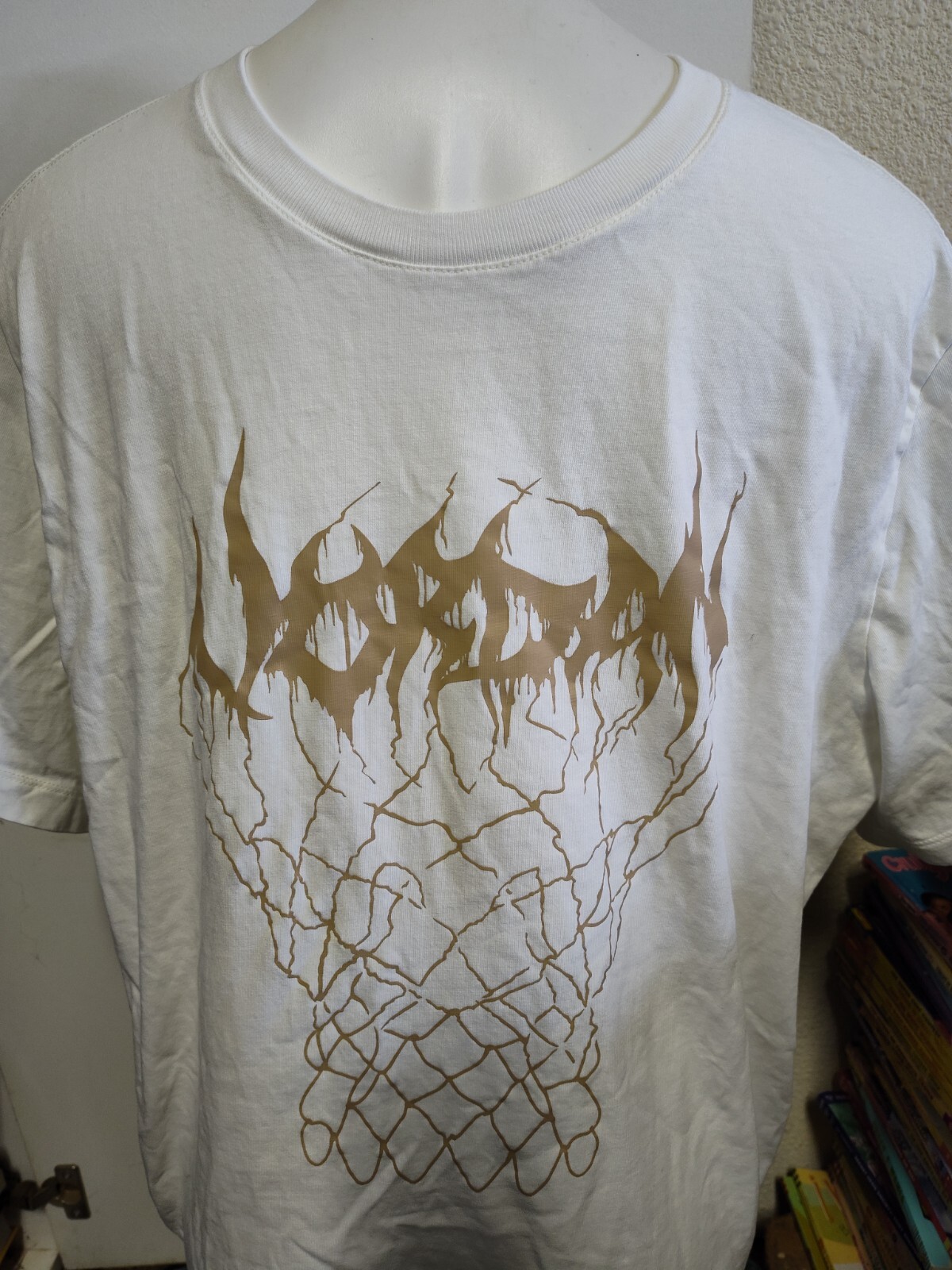 Flaming Basketball Hoop Net Jordan Nike Dri- Fit T Shirt XXL White 2XL gallery