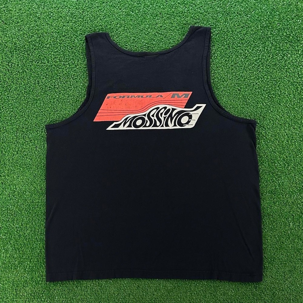 Rare Vintage 90s Mossimo Formula 1 Parody Surf Graphic Tank Top Size L