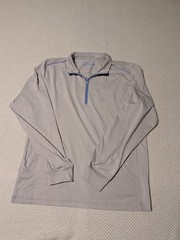 Johnnie-O Large Quarter Zip Pullover Blue Stripe Golf Links Performance Stretch