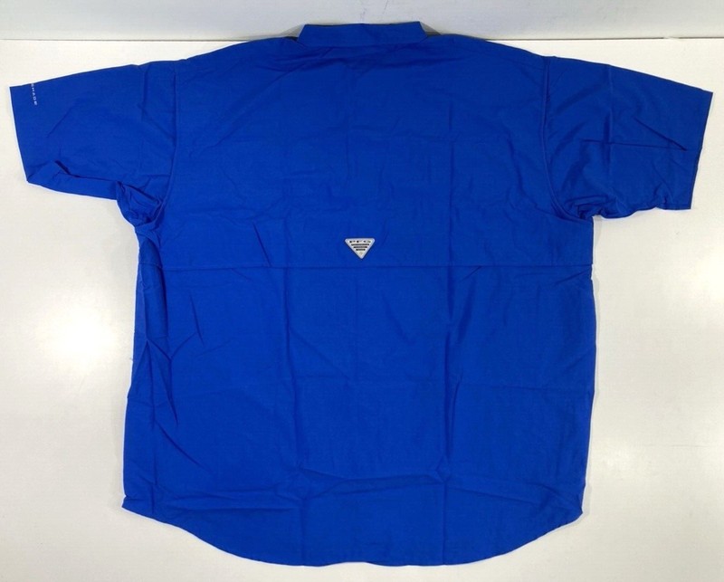 NWT 4X BIG COLUMBIA MENS PFG BAHAMA ll SHORT SLEEVE SHIRT VIVID BLUE 4X gallery
