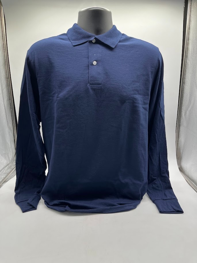 Jerzees Mens Spotshield Long Sleeve Jersey Polo Shirt 437ML J NAVY Medium