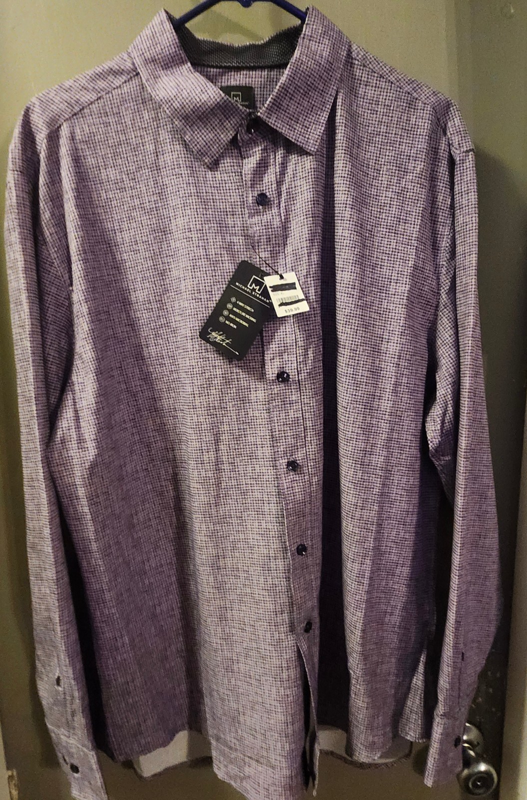 New Michael Strahan XL Polyester Spandex Moisture Wicking Anti Microbial No Iron gallery