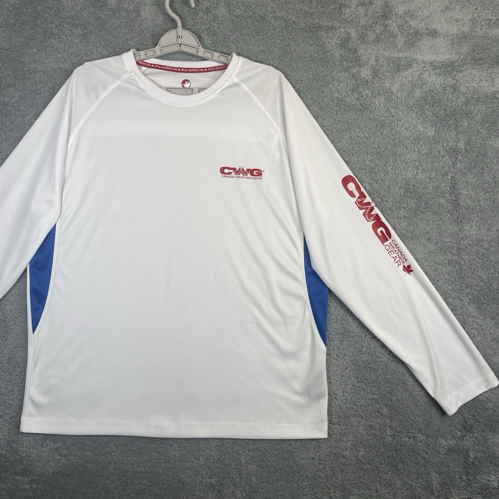 Canada Weather Gear Sun Shirt Men Large White LS UPF 50+ Hike Swim Rash Guard gallery