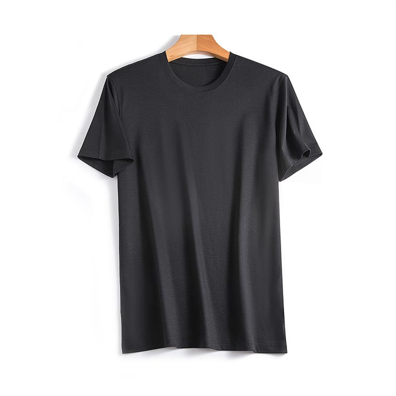 Men's Cotton Short Sleeve T-shirt Cool Men's Crewneck Solid Color Short Sleeve gallery