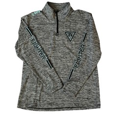 American Fighter Pullover Mens 2XL Gray 1/4 Zip Long Sleeve Graphic Athletic Top