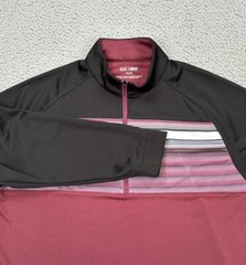 Black Clover Golf Pullover Men’s Size XL Black Maroon Striped 1/4 Zip Outdoor
