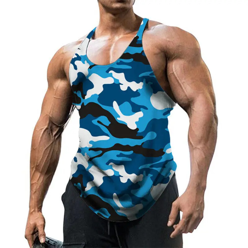 3D Print Camo Pattern Tank Top For Men Summer Sleeveless Muscle Vest Tees C gallery