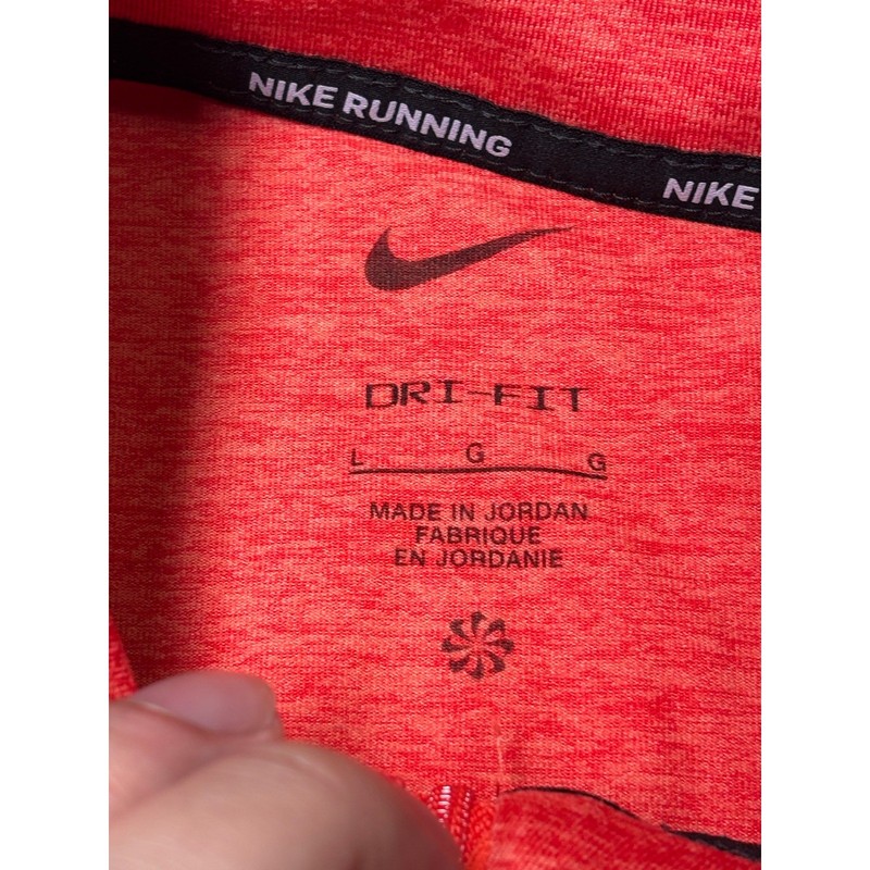 Nike Running Dri-FIT 1/4 Zip Pullover Red Heather Mens L Thumbholes Reflective gallery