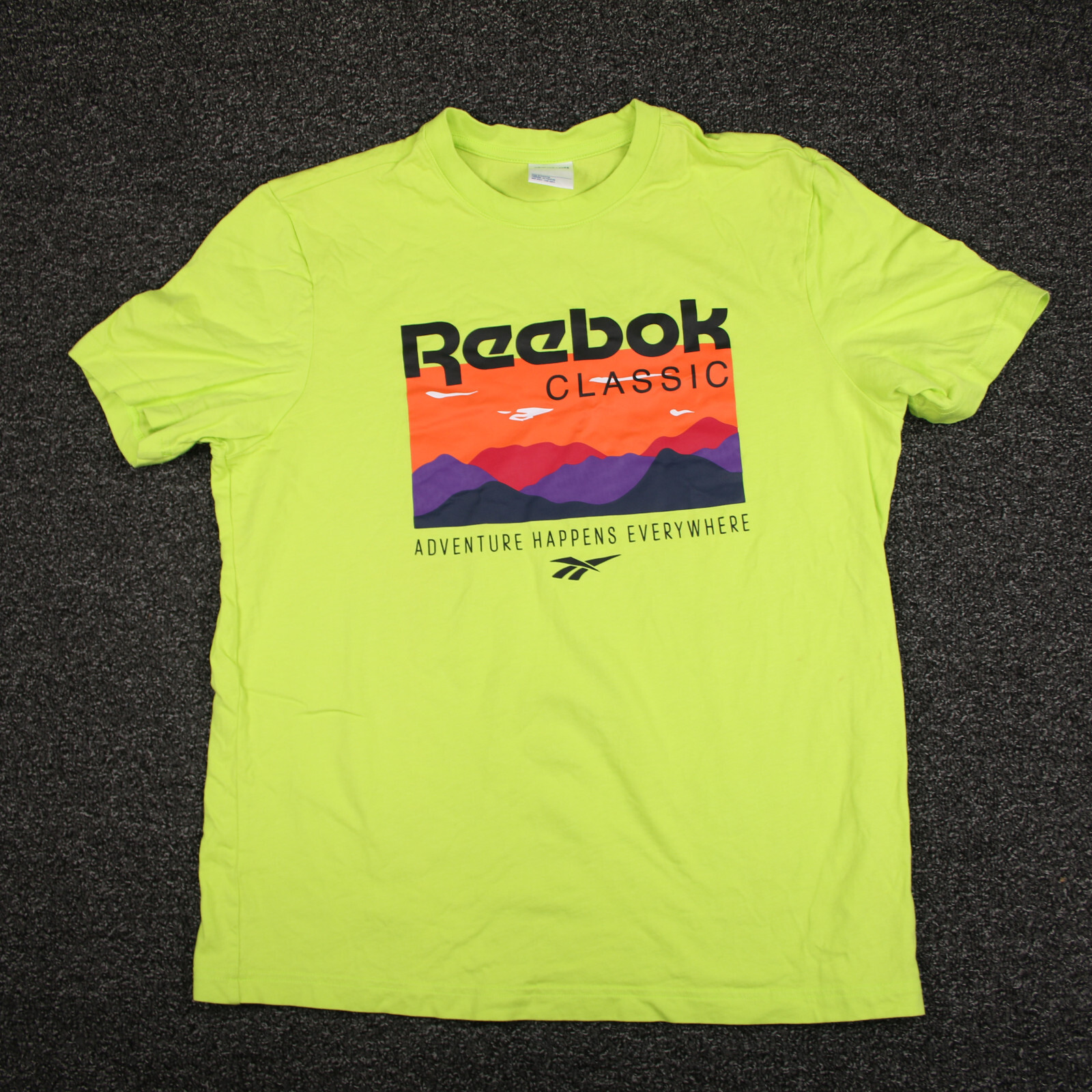 Reebok Classic Shirt Adult Medium Green Adventure Happens Anywhere Casual Mens gallery