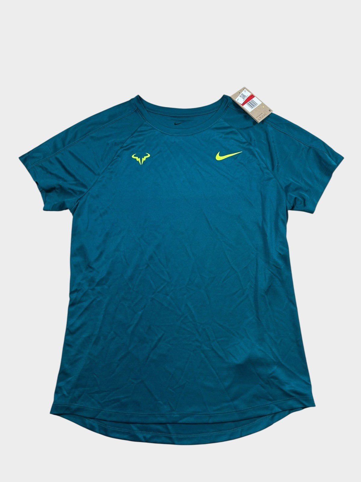 Teal Nike Dri-Fit Rafa Nadal Tshirt Tennis Shirt Men's L Large gallery