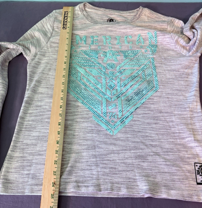 American Fighter Long Sleeve Logo Graphic Gray Shirt Size XL MMA UFC Teal gallery