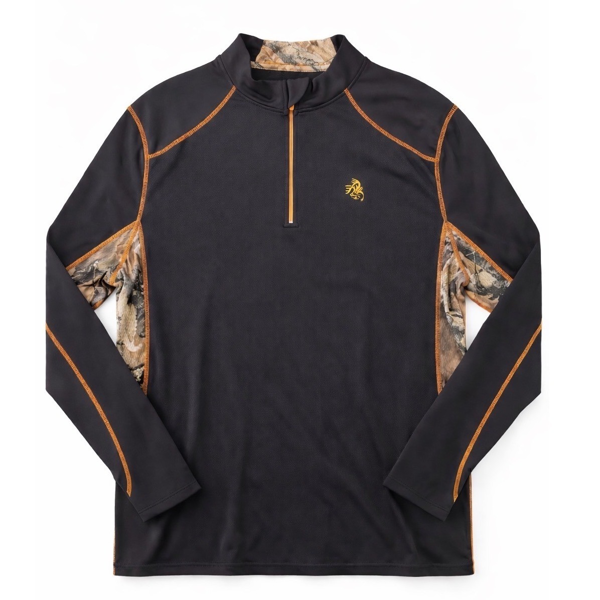 Legendary Whitetails 1/4 Zip Performance Mens Black Camo Hunting Base Layer XL gallery