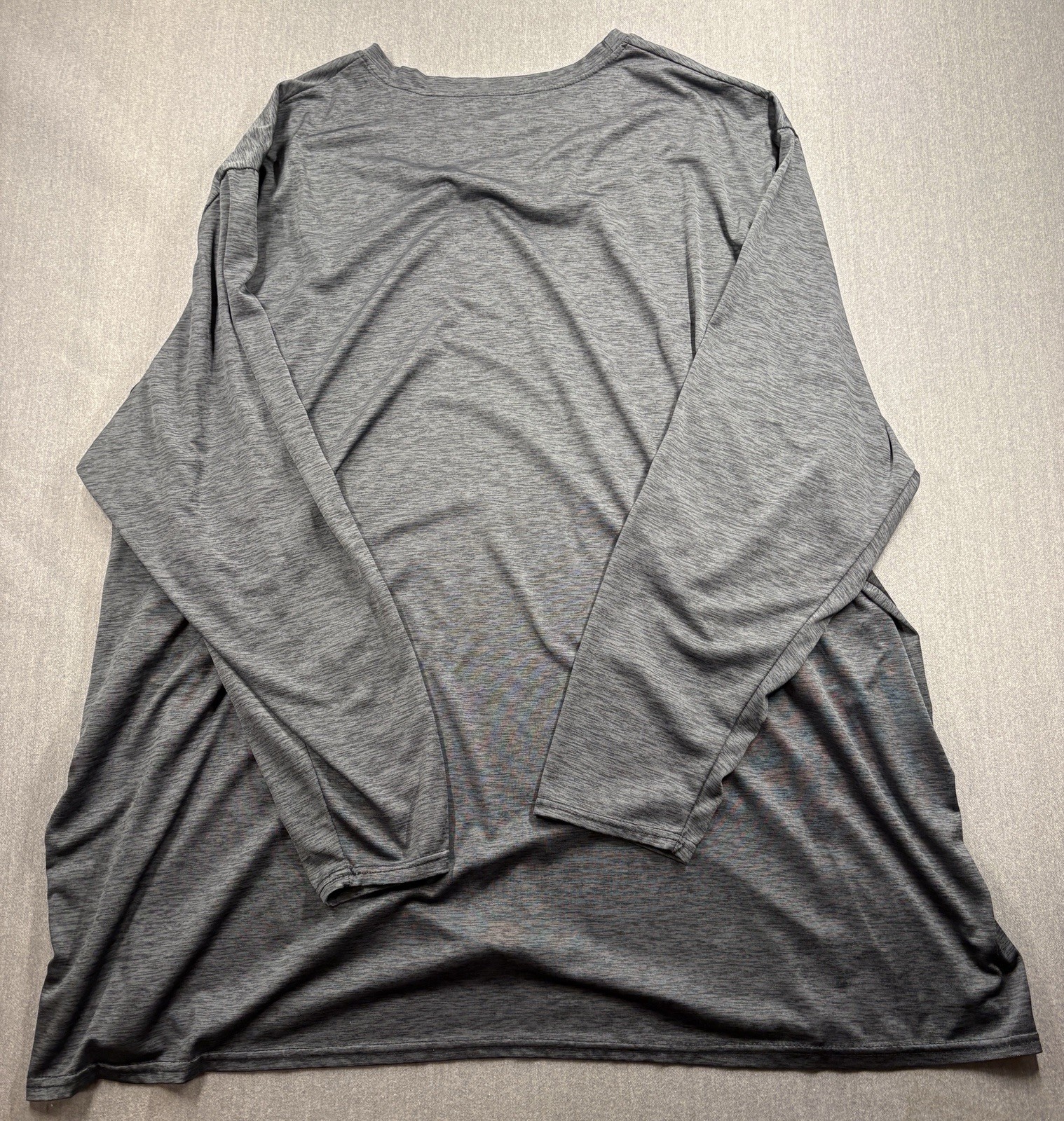 Real Essentials Men's 5XT Gray Long Sleeve Crew Neck Active Stretch T-Shirt gallery