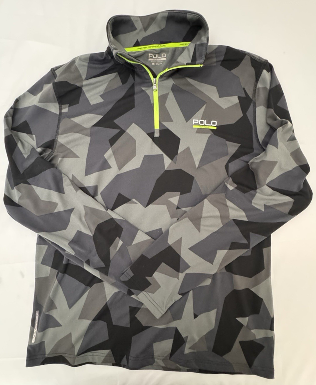 Polo Sport Ralph Lauren Performance Shirt Men's Med Camo Geometric Thermo Zip Up gallery