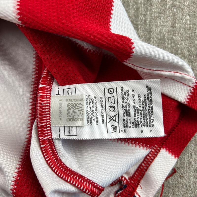 SIGNED Adidas Chivas Guadalajara Soccer Jersey Mens Large Red White Bimbo 2013 gallery