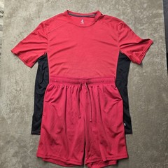 Activewear Set Red Athletic Short Medium Energy Zone Shirt Large