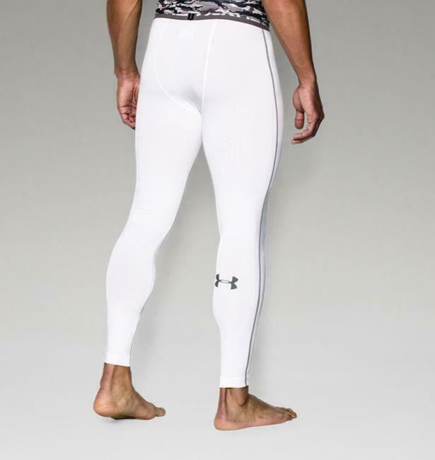 Under Armour Cross Fit HeatGear Compression Leggings White W Grey Mens 3XL NEW gallery