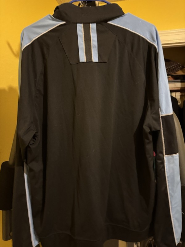 Cutter & Buck CB DryTec 1/4 Zip Pullover Mock Neck Black Light Blue Men's L gallery