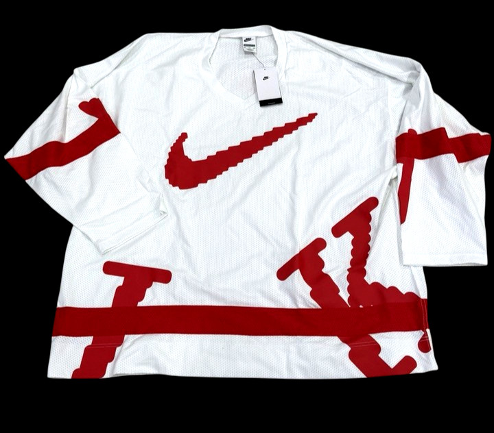Nike Sportswear Club Oversized White Hockey Jersey HV1137-100 Men's Size L gallery