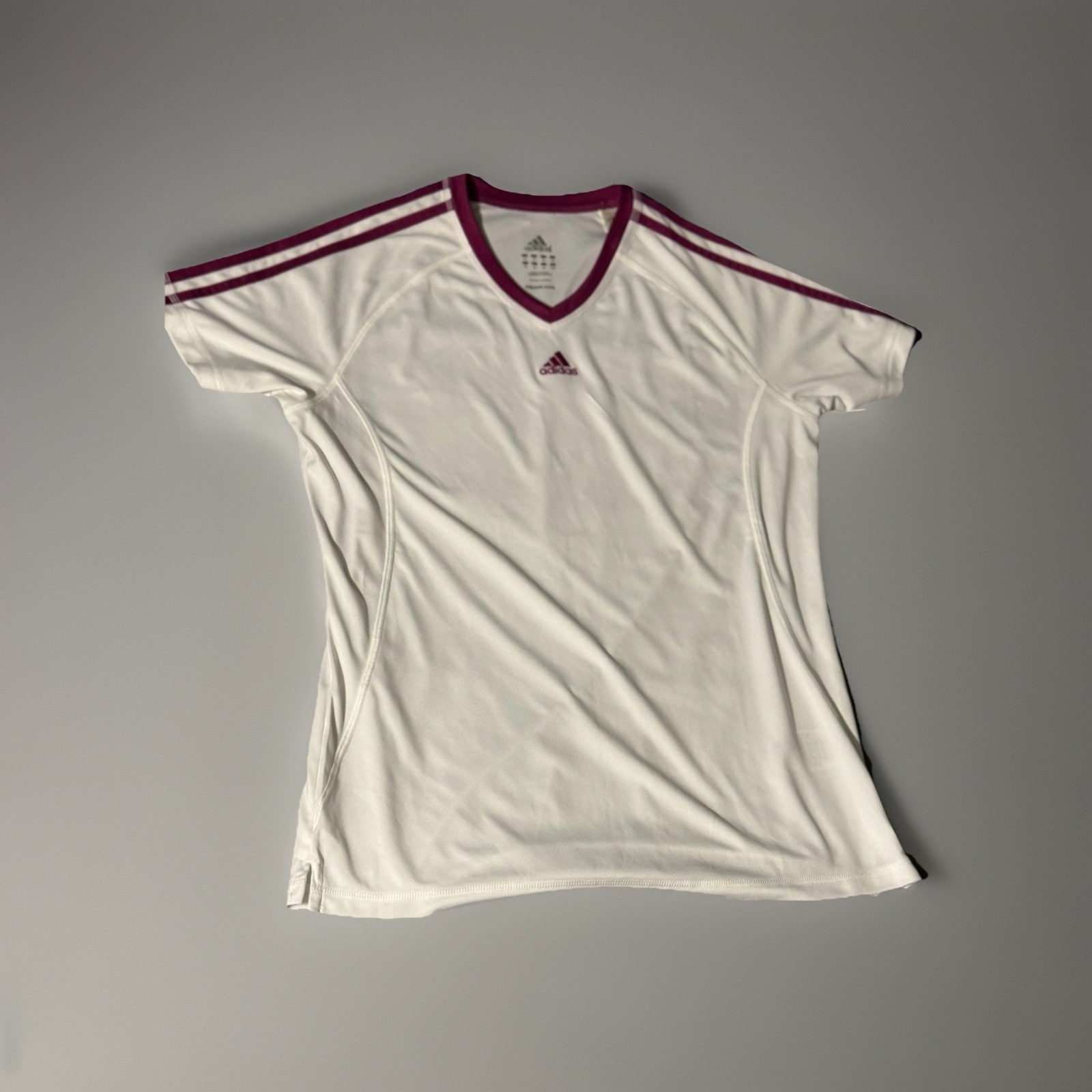 Adidas Active Athletic Performance 360 Medium Shirt V-Neck Short Sleeve White gallery