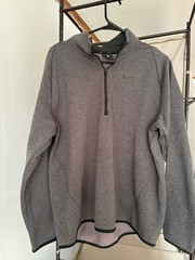 Men’s Grey and Black Nike Dri-Fit Polyester Quarter Zip Up Size Large