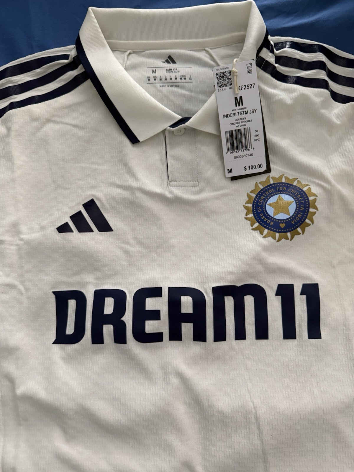 Adidas India Cricket Test Match Jersey, model KF2527. Size Medium gallery