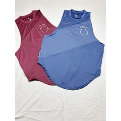 Lyftlyfe 3 Panel Cut Sleeve Tank, Lot of 2, Blue and Maroon, Large