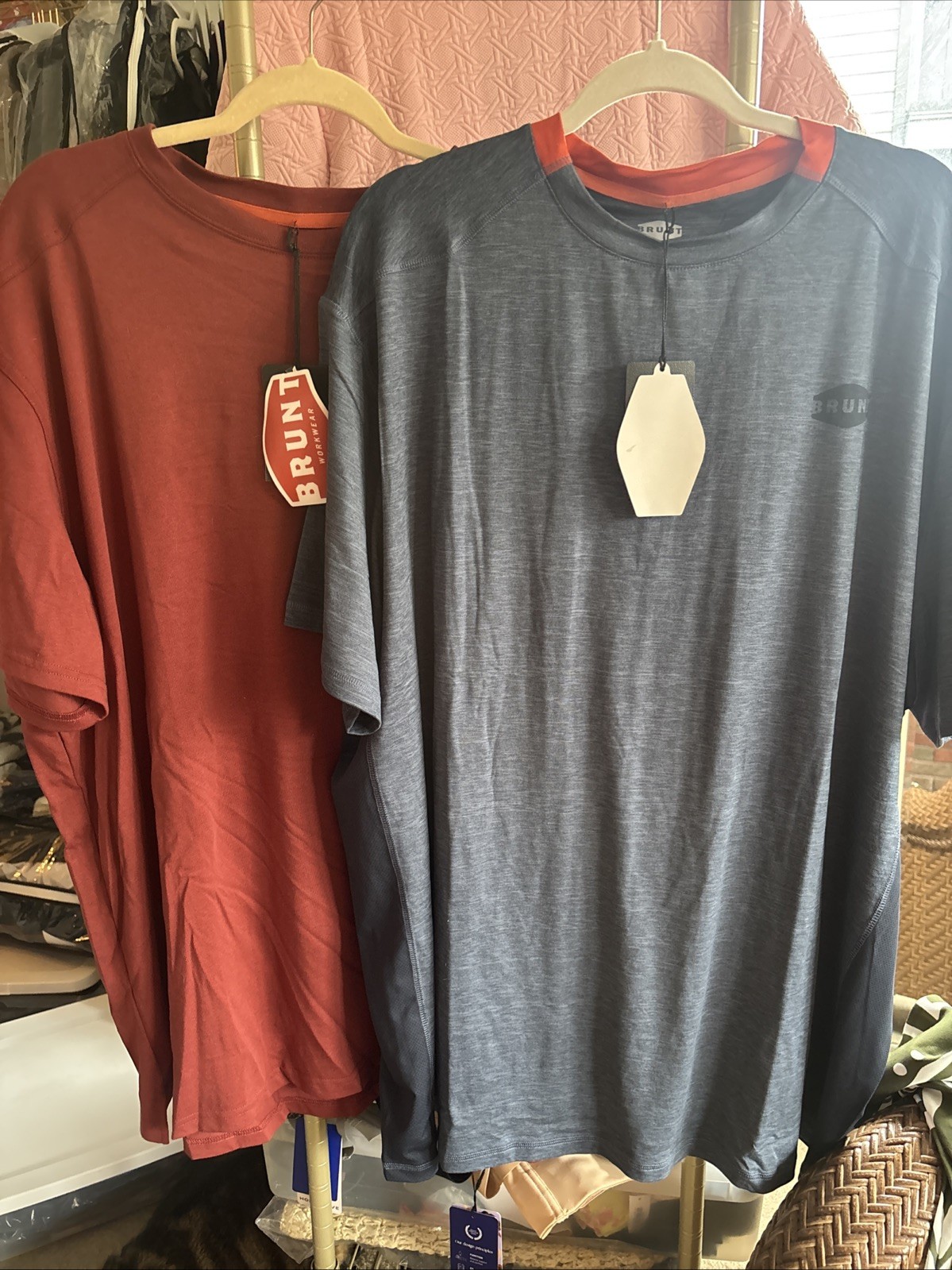 Brunt Workwear Mckenna Tech Ss Sun Tee Blue Heather Size 3xl & Pocket Ss Tee 3xl gallery