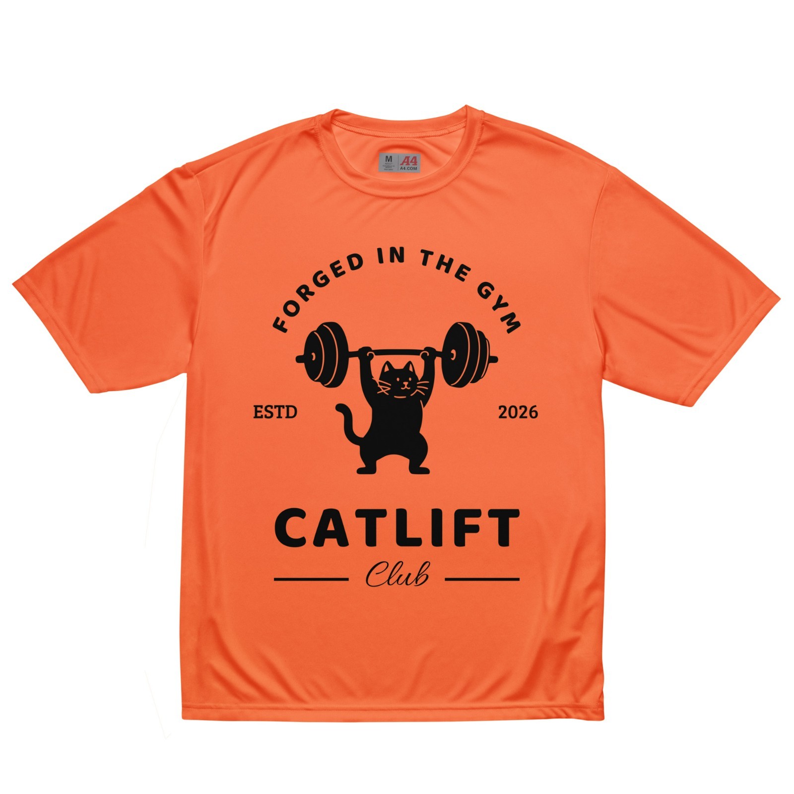 Cat Lift Gym T-Shirt Black Cat Barbell Fitness Graphic Tee Unisex gallery