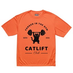 Cat Lift Gym T-Shirt Black Cat Barbell Fitness Graphic Tee Unisex