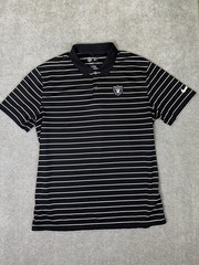 NFL Las Vegas Raiders Polo Shirt Team Issued Nike Dri-Fit Black Size Large