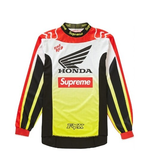 SUPREME x Honda x Fox Racing Jersey Red Men's size Large gallery