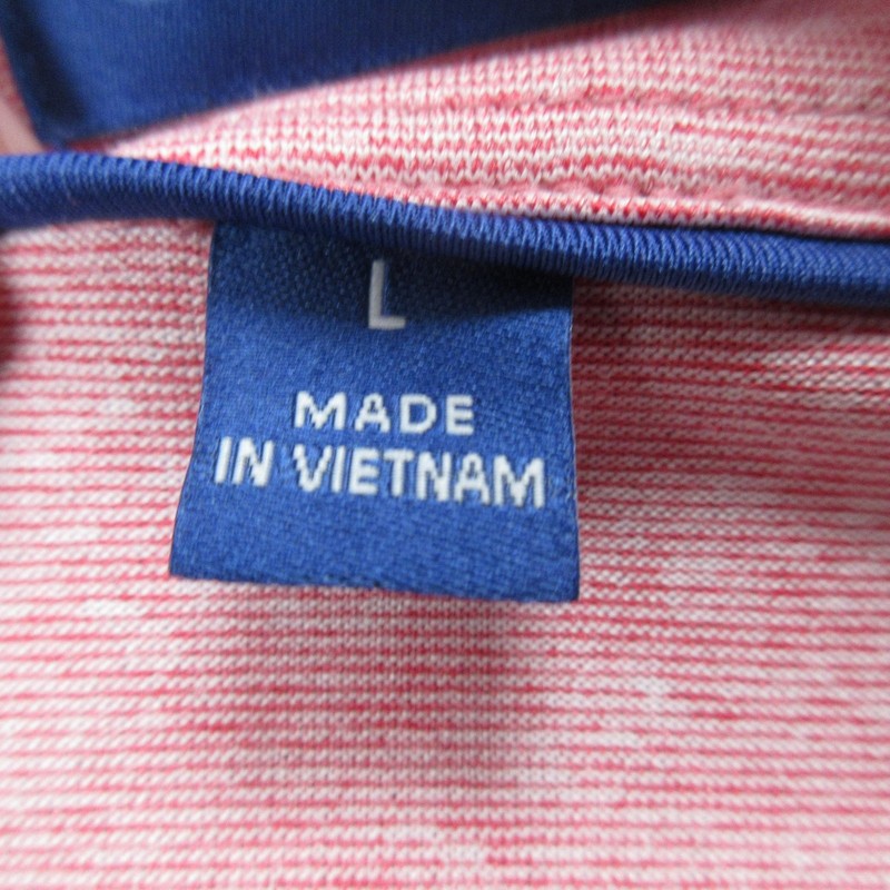 STITCH Golf Pullover Mens Large Pink 1/4 Zip Mock Neck Performance Top Casual gallery