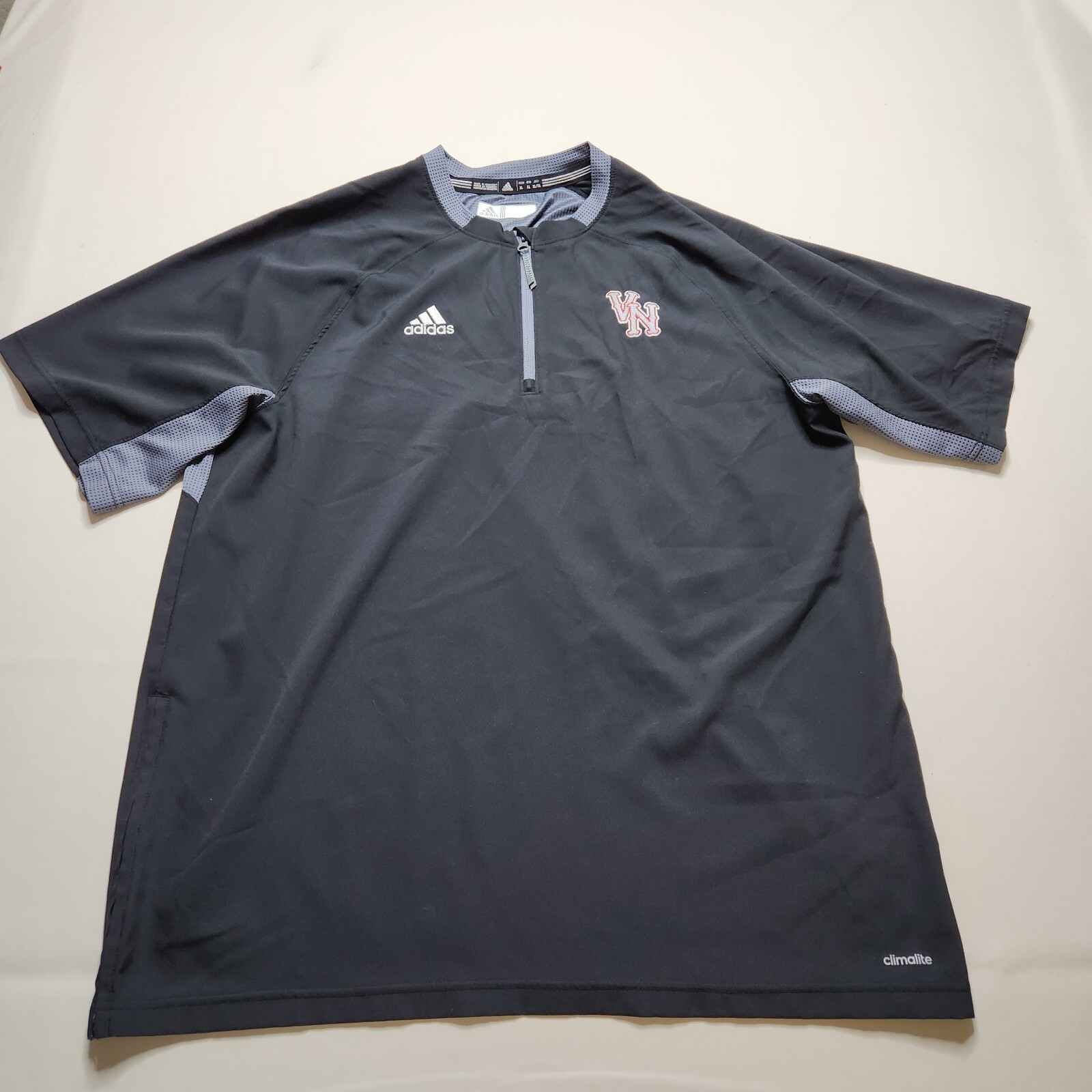 Adidas Mesh Back Pull Over Side Zip Athletic Shirt Custom VN Logo Men Size XL P4 gallery